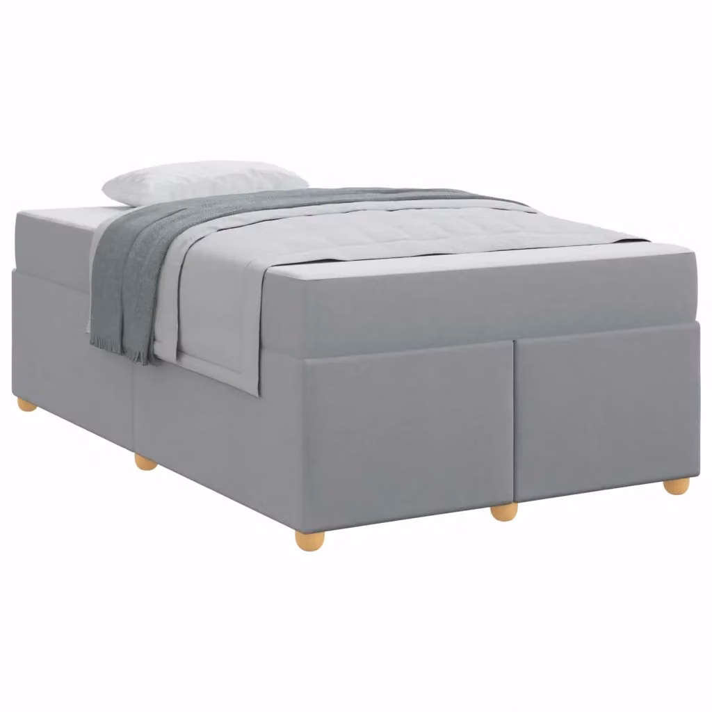 Struttura letto moderna vidaXL in tessuto e legno, Grigio e Nero, L 120 x P 200 cm – 2
