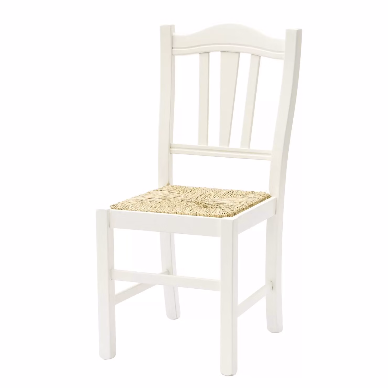 Set di 2 sedie Silvana Mobili 2G in legno di faggio bianco con seduta in tessuto per cucina e sala da pranzo