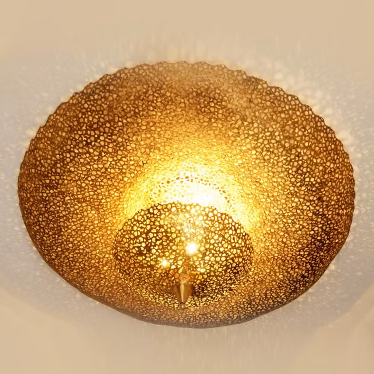 Holländer Plafoniera di design UTOPISTICO, dimmerabile, Ottone / Oro, Soggiorno / Sala da pranzo, Metallo, Design, Plafoniera