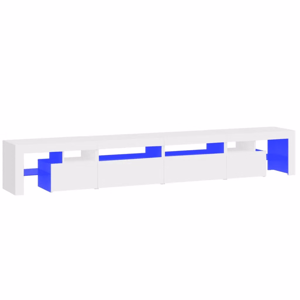 Mobile Porta TV Moderno vidaXL Bianco con Luci LED Integrate L: 260 cm, P: 40 cm, H: 36,5 cm – 2