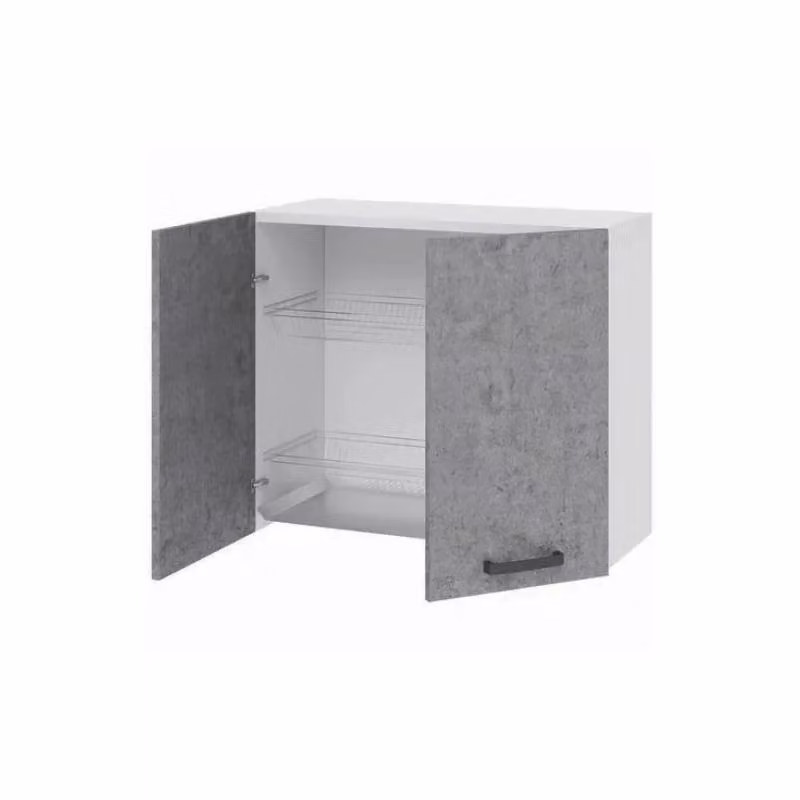 Pensile scolapiatti per cucina IPERBRIKO grigio con 2 ante, L: 80 cm, P: 30 cm, H: 72 cm – 2