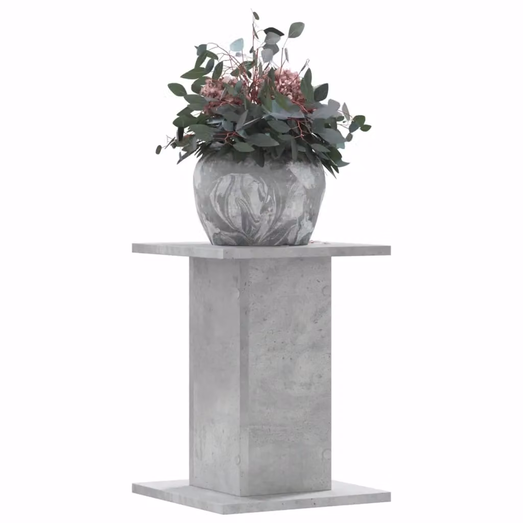 Set di 2 supporti per piante vidaXL in truciolato color grigio cemento, H 50 x L 30 x P 30 cm