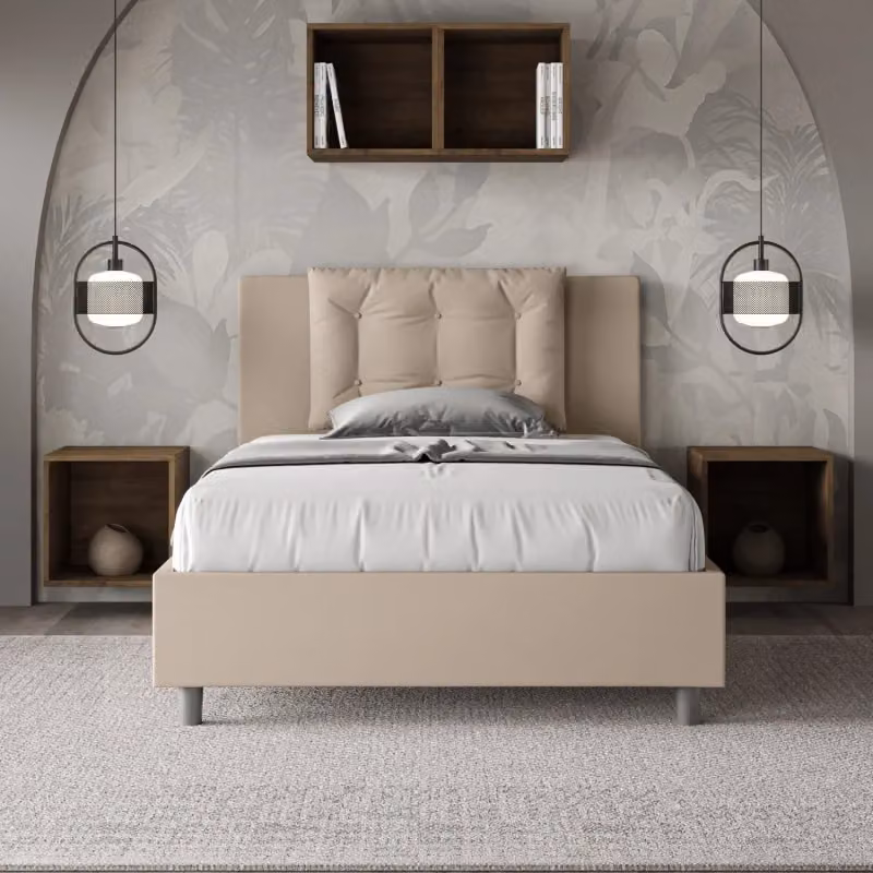 Letto imbottito con contenitore Ityhome Annalisa in similpelle L: 120 cm, P: 190 cm, H: 135 cm – 2