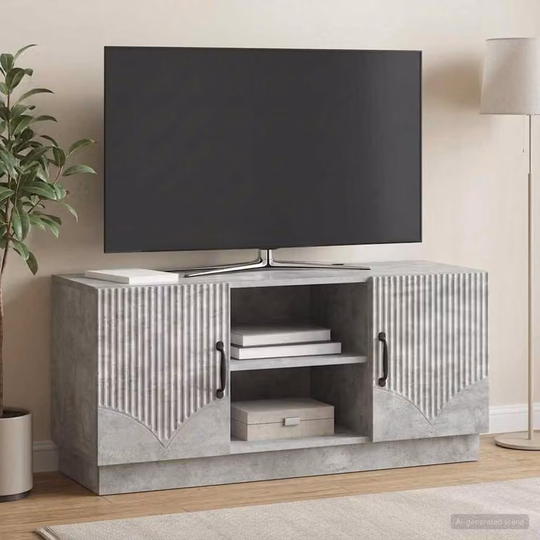 vidaXL Mobile TV Grigio Cemento L: 102 cm, P: 34,5 cm, H: 47 cm
