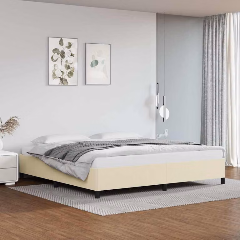 vidaXL Giroletto Imbottito in Similpelle Beige 200x200 cm