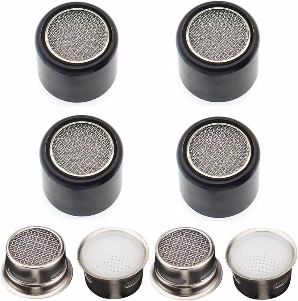 Set di regolatori per rubinetti, composto da 4 pezzi, a risparmio idrico, realizzati in acciaio inossidabile e ottone, adatti per cucina e bagno