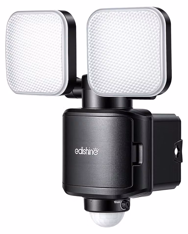 Lampada da esterno a LED con sensore di movimento, 2 luci, 900 lumen, 6500 K, grado di protezione IP44