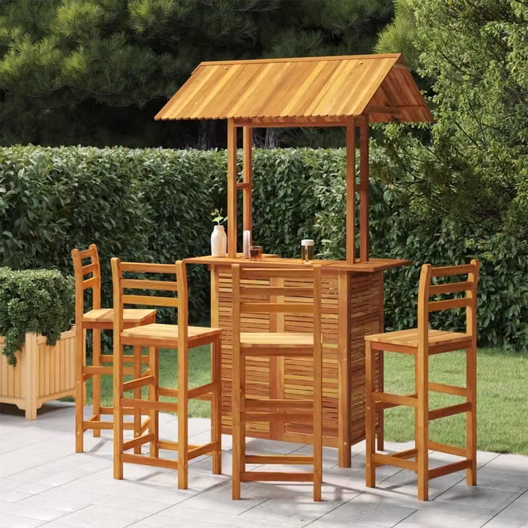 Maison Exclusive - Set da Bar per Giardino 5 pz in Legno Massello di Acacia