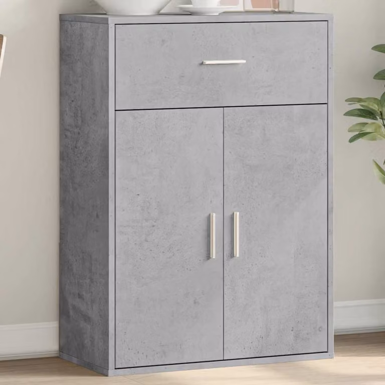 Credenza moderna vidaXL in legno multistrato grigio, sospesa a parete, L: 60 cm, P: 30 cm, H: 84 cm