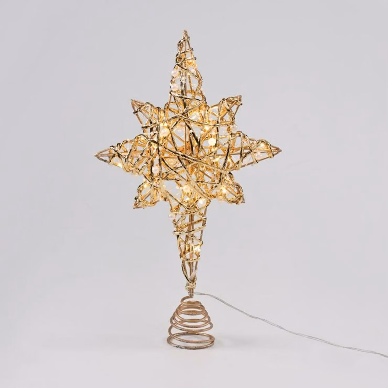 ACA Lighting oro + stella bianca 20 MINI WW a batteria 3xAA, IP20 37x5x20cm X11201129