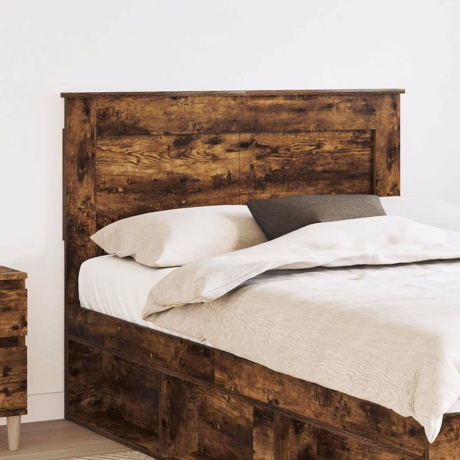 Testiera per letto vidaXL in legno ingegnerizzato rovere fumé marrone