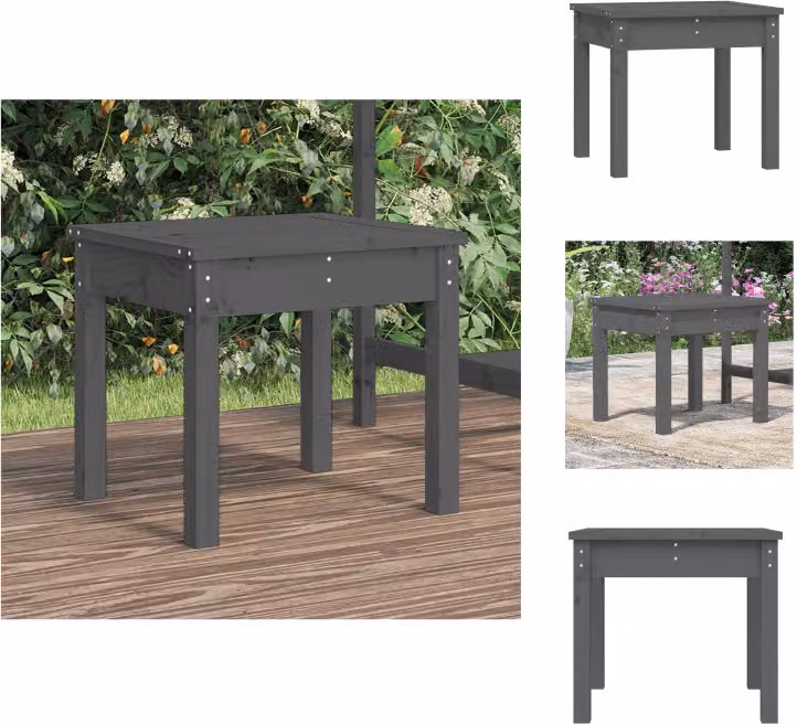 vidaXL Panchina da giardino grigia 50x44x45 cm in legno di pino massiccio - Panchine da giardino