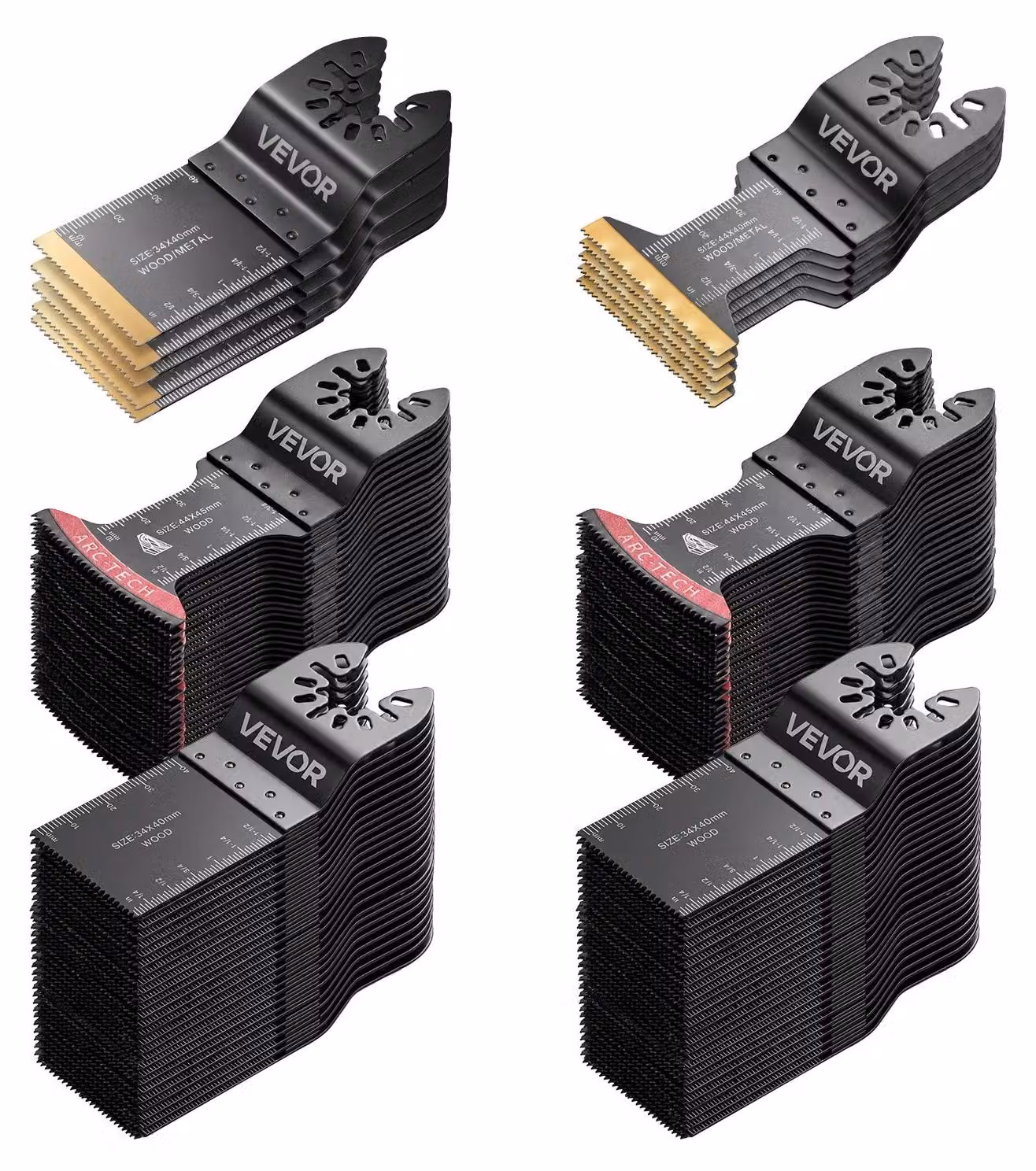 110 lame per seghetto oscillante, kit di lame universali per utensili multifunzione, 4 tipi di lame oscillanti per utensili multifunzione, adatte per legno, plastica e metallo, compatibili con Dewalt, Ryobi, Milwaukee, Bosch, Craftsman