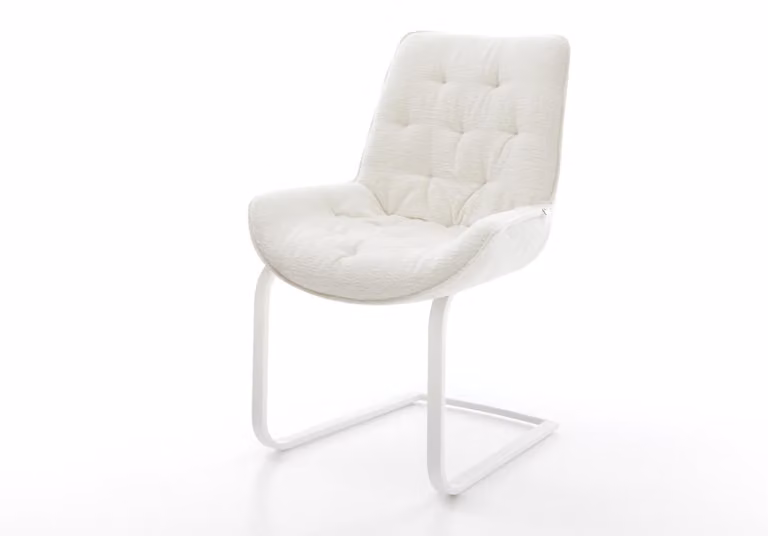 DELIFE Cantilever Taimi-Flex Bouclé Soft Beige Cantilever piatto bianco