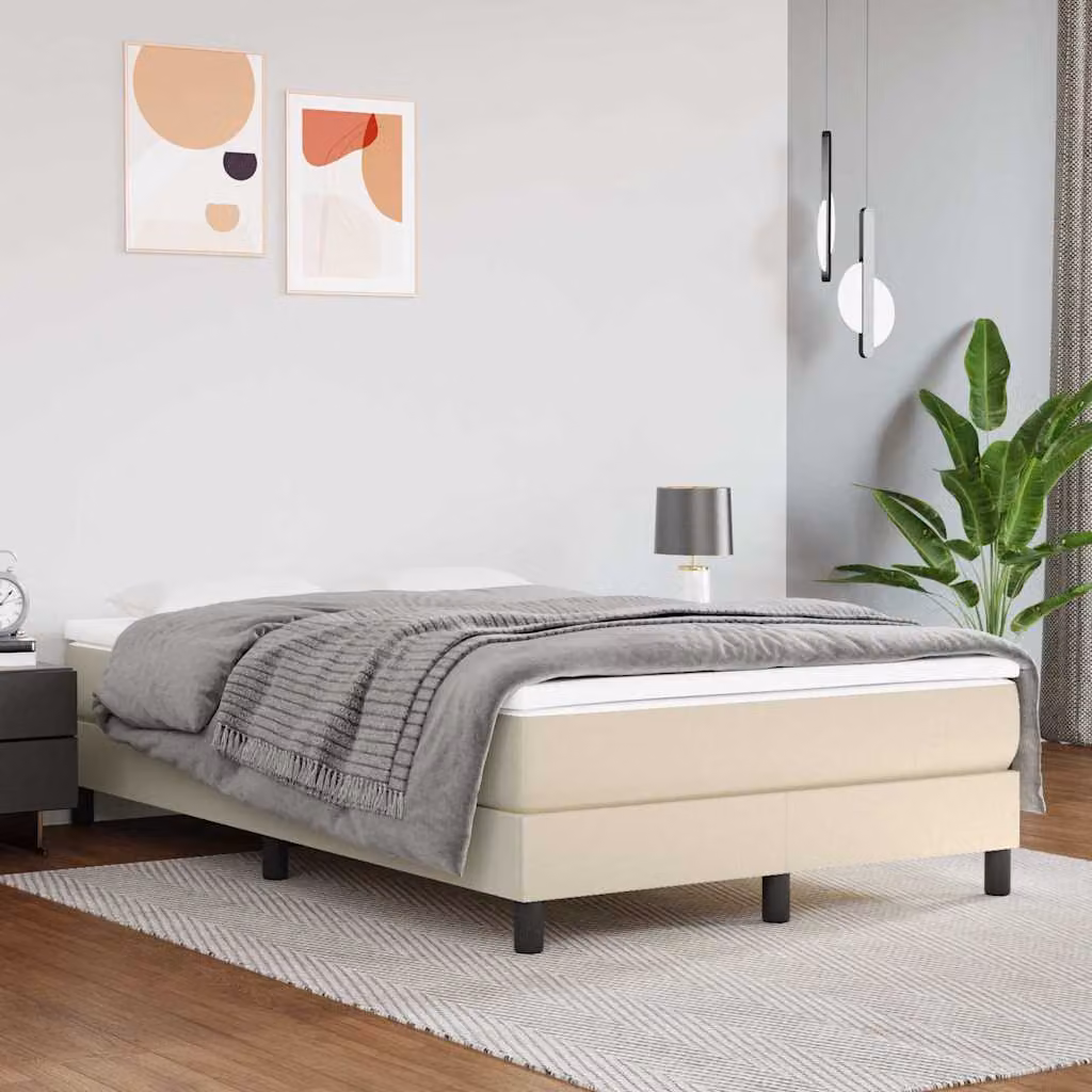 vidaXL Materasso a Molle Insacchettate in Similpelle Beige L: 120 cm, P: 200 cm, H: 20 cm