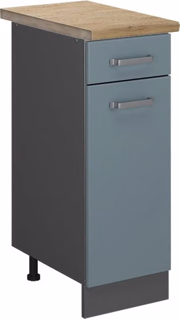 Mobiletto base per cucina R-Line Vicco Grigio-blu/Antracite con Rovere, L: 30 cm