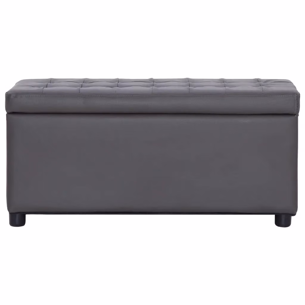 Cassapanca moderna DESIGN IN in similpelle grigia con struttura in legno di pino L: 87,5 cm x P: 40 cm x H: 40 cm – 2
