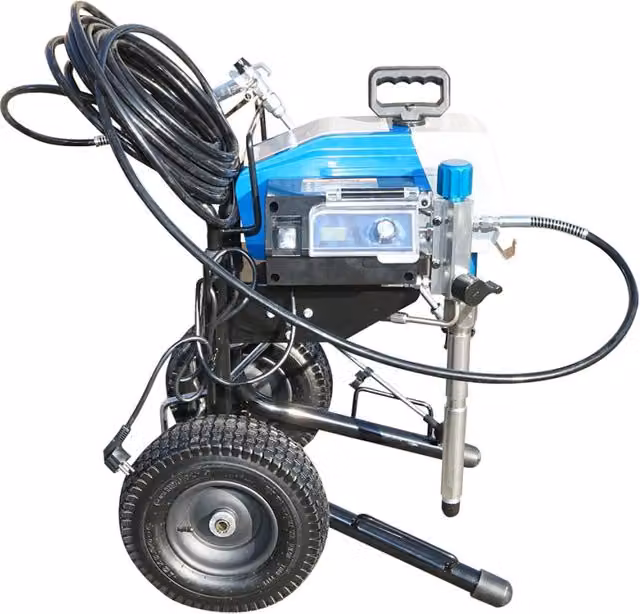 Pompa professionale per verniciatura airless con pistone e motore brushless da 2,6 kW, 220 V, portata 3,2 l/min, ugello 517, pressione massima 227 bar M32H blu