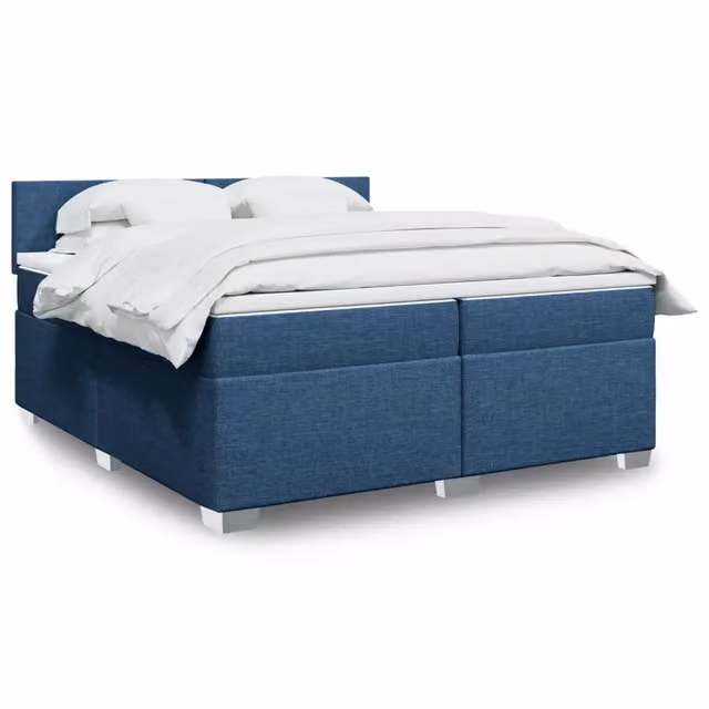 Letto Ibrido con Materasso e Struttura in Legno di Pino vidaXL, Blu e Bianco, 200 x 200 cm