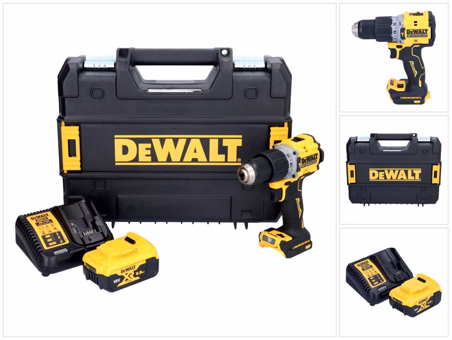 DeWalt DCD 805 P1T 18 V 90 Nm Brushless trapano avvitatore a percussione a batteria + 1x batteria 5,0 Ah + caricabatterie + TSTAK