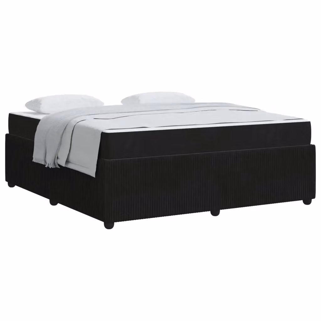 Struttura letto moderna vidaXL in tessuto nero con materasso 180 x 200 cm – 2