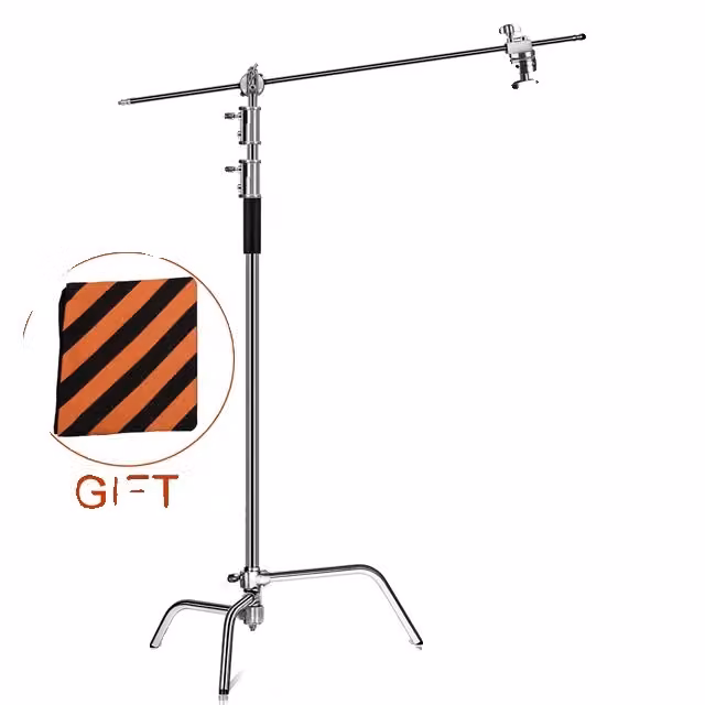 Stativo per lampada, design pieghevole, struttura in acciaio inossidabile, 33M
