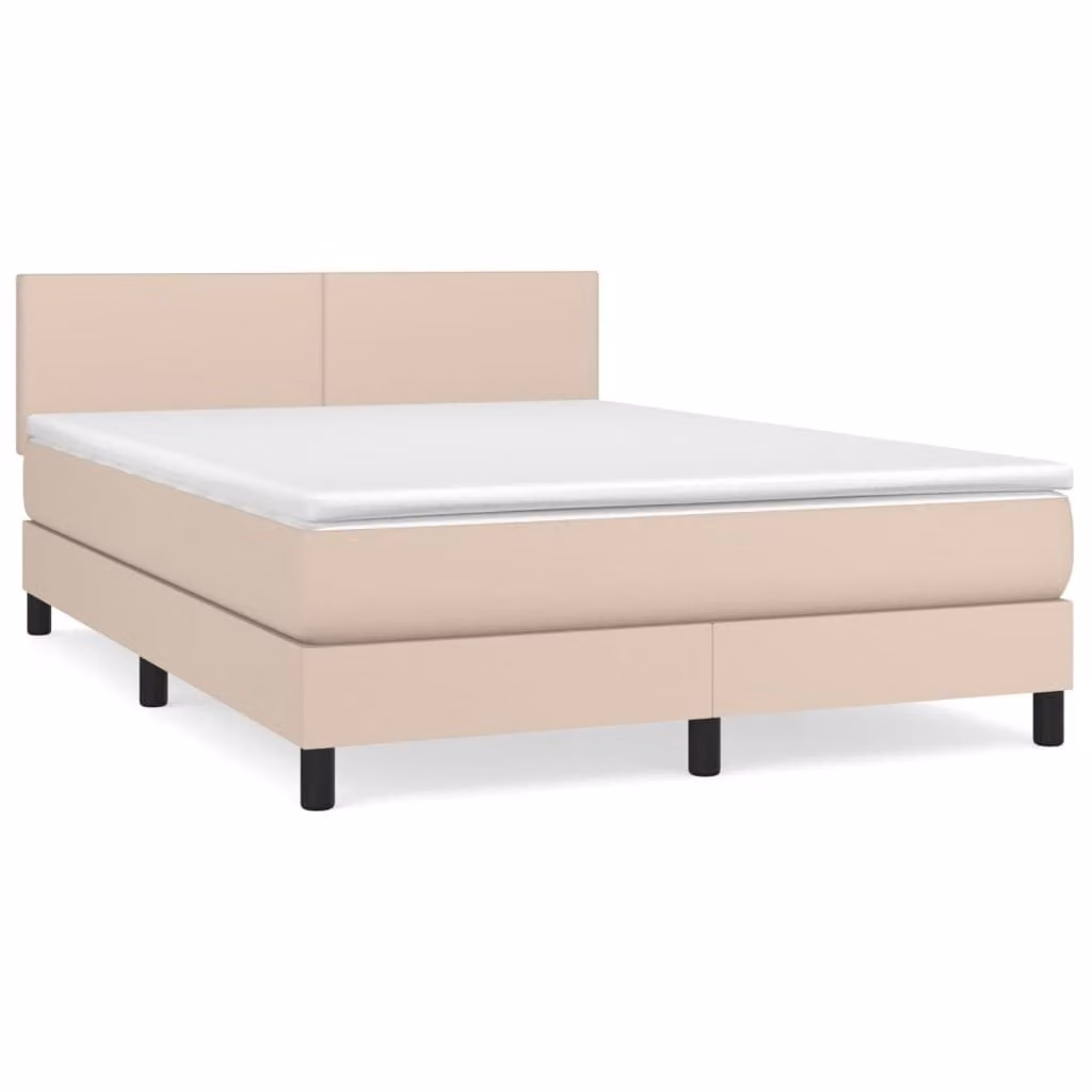 Giroletto a Molle con Materasso Cappuccino 140x200cm Pelle finta