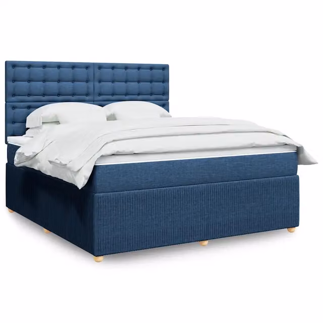 Letto Ibrido con Giroletto a Molle e Materasso Blu e Bianco vidaXL L/P: 180 x 200 cm