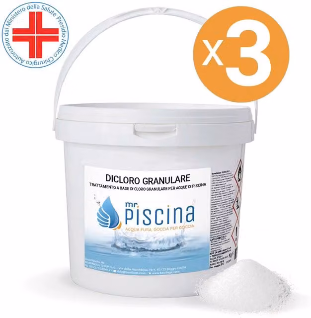 DICLORO GRANULARE trattamento per piscina, presidio medico chirurgico Quantità confezione: 3 confezioni