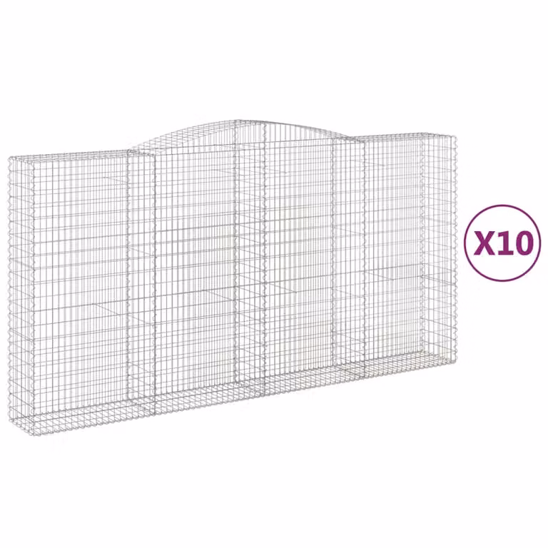 Cesti Gabbioni ad Arco 10 pz 400x50x200/220 cm Ferro Zincato
