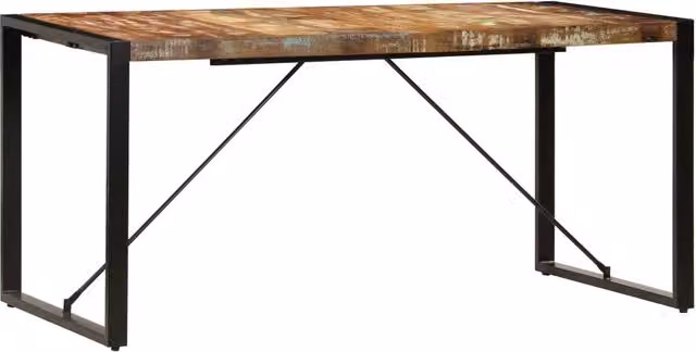 Tavolo da Pranzo 160x80x75 cm in Legno Massello di Recupero 247418