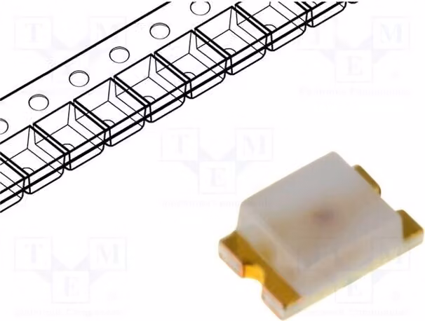 5 LED SMD verdi, 4,5÷15 mcd, 0805, 170°, dimensioni 2x1,25x0,8 mm, tensione 2,2÷2,6 V, corrente 20 mA, codice prodotto G-C170, diodi LED