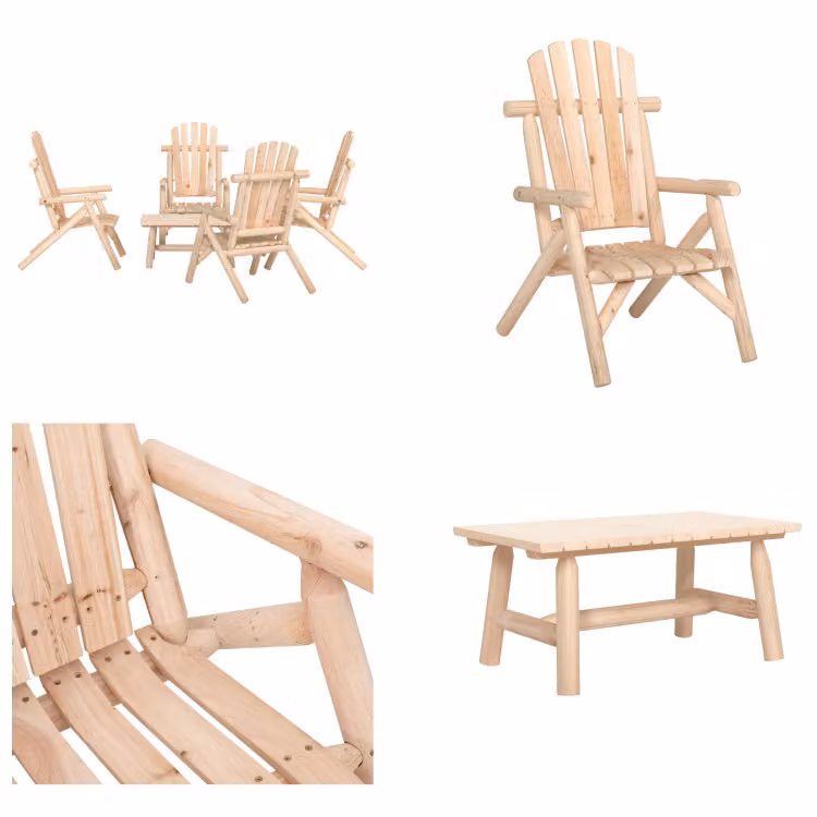 vidaXL Set da salotto da giardino 5 pezzi abete massiccio - Set da salotto da giardino - Set da salotto - Set da salotto Terrazza