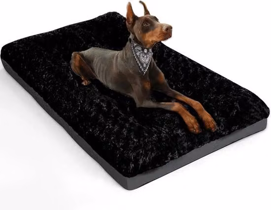 Letto per cani ALANMOND, cuscino matrimoniale lavabile e impermeabile con base antiscivolo, Nero, 107 x 71 cm