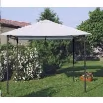 Gazebo Verdelook in acciaio antracite con telo in poliestere ecru per giardino e terrazzo L: 300 cm x P: 300 cm