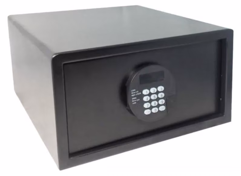 Cassaforte elettronica con serratura a combinazione - Spazio per laptop da 14 pollici - Acciaio legato - Portatile - Montaggio a parete