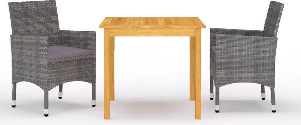 Maison Exclusive - Set da pranzo da giardino a 3 pezzi, grigio