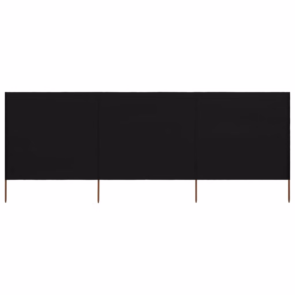 The Living Store Tessuto frangivento 3 pezzi 400 x 120 cm nero