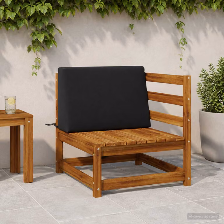 Cuscino schienale e seduta vidaXL SOEST in poliestere nero L 60 cm x P 20 cm x H 40 cm