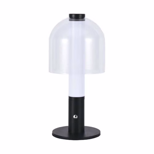 V-TAC Lampada LED da Tavolo 2W Colore Nero e Bianco Trasparente Ricaricabile con USB C Touch Dimmerabile 3in1