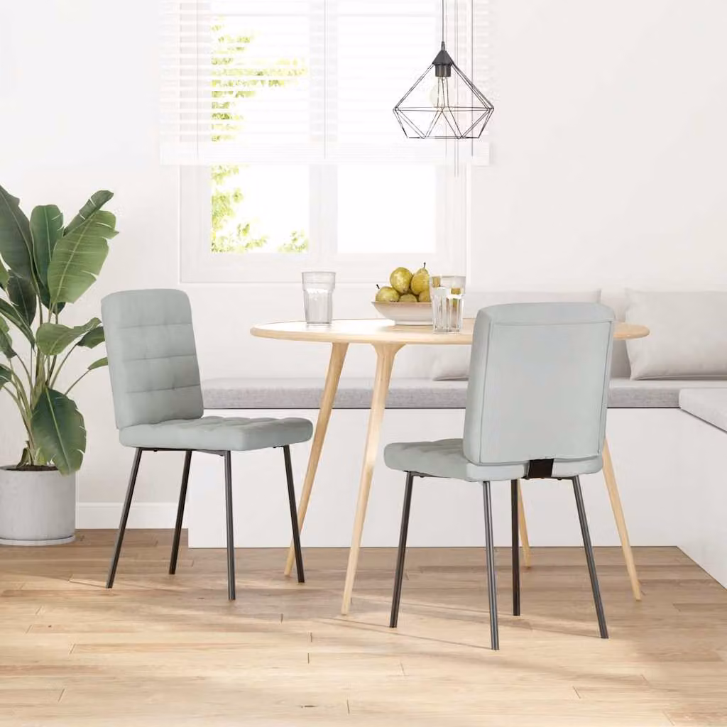 vidaXL Sedie da Pranzo 2 pz Grigio Chiaro in Velluto