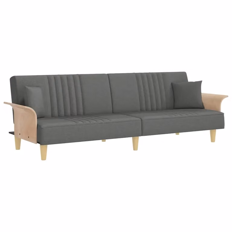 Divano Letto Moderno vidaXL in Tessuto Grigio con Funzione Letto e Poggiatesta Regolabile