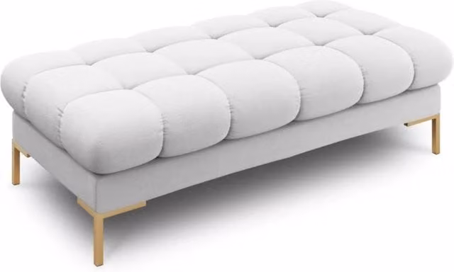 Cosmopolitan Design - Panca "Bali" 2 posti in tessuto strutturato grigio chiaro