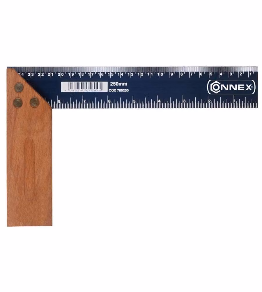 Squadra manico legno 300 mm.