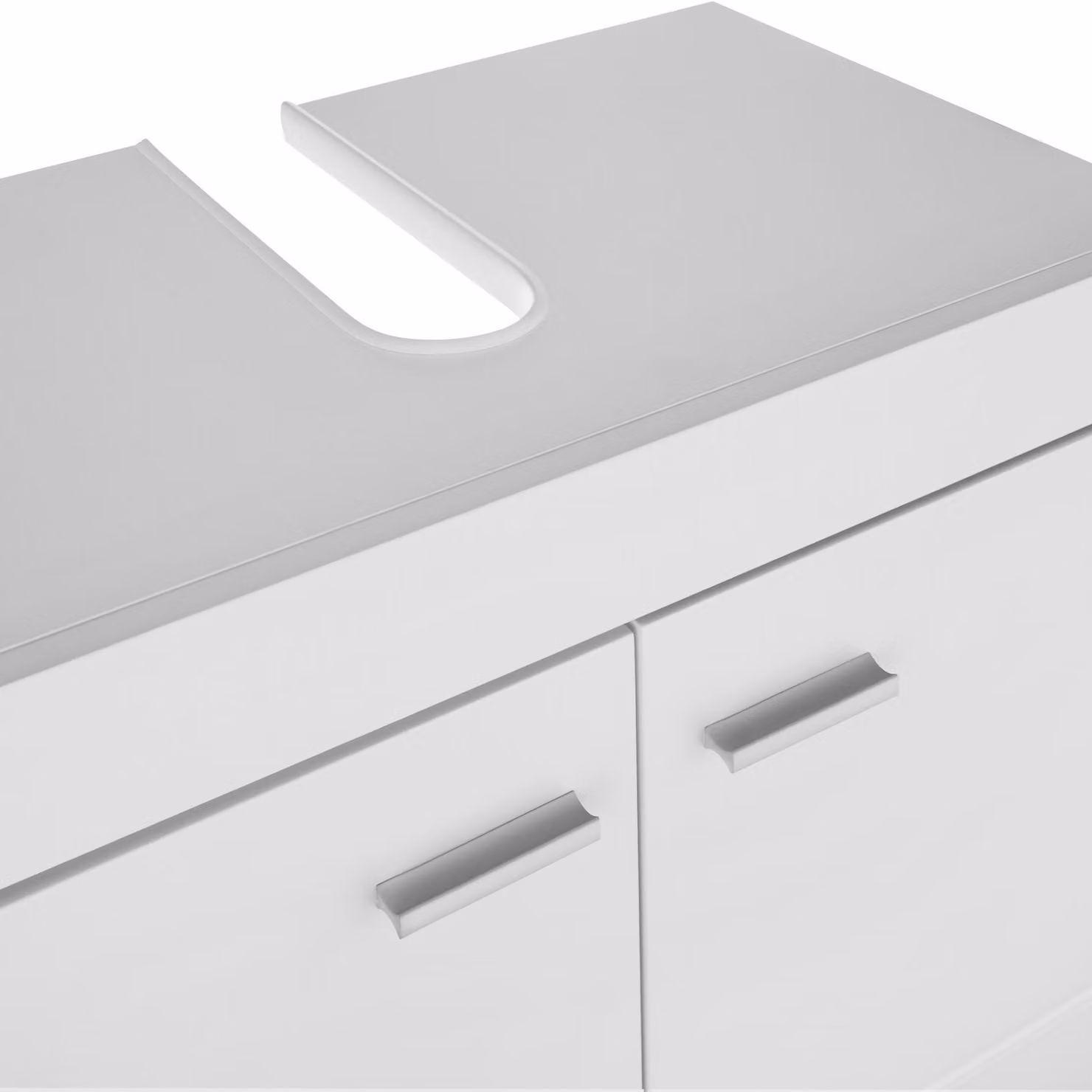 Mobiletto da bagno Tectake Idris con ante a battente e ripiani interni, bianco opaco – 1