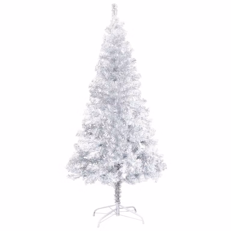 Albero di Natale Preilluminato con Palline Argento 120 cm PET
