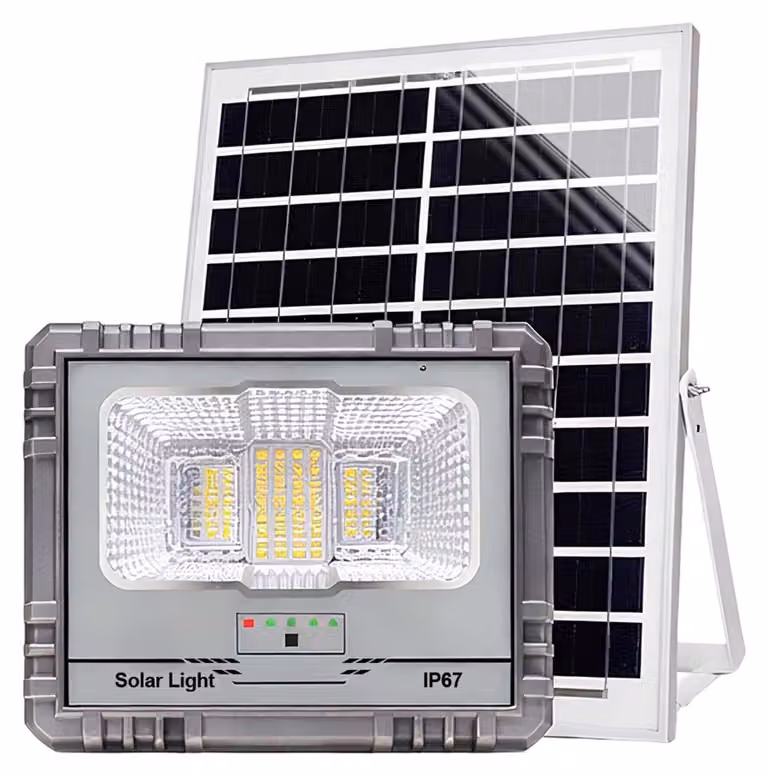 Avizar, faretto solare a LED da 10 W IP67 con batteria da 10.000 mAh e pannello da 12 W, grigio