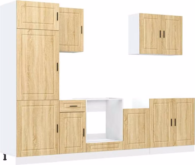 Set Mobili da Cucina 7 pz Porto Rovere Sonoma in Truciolato