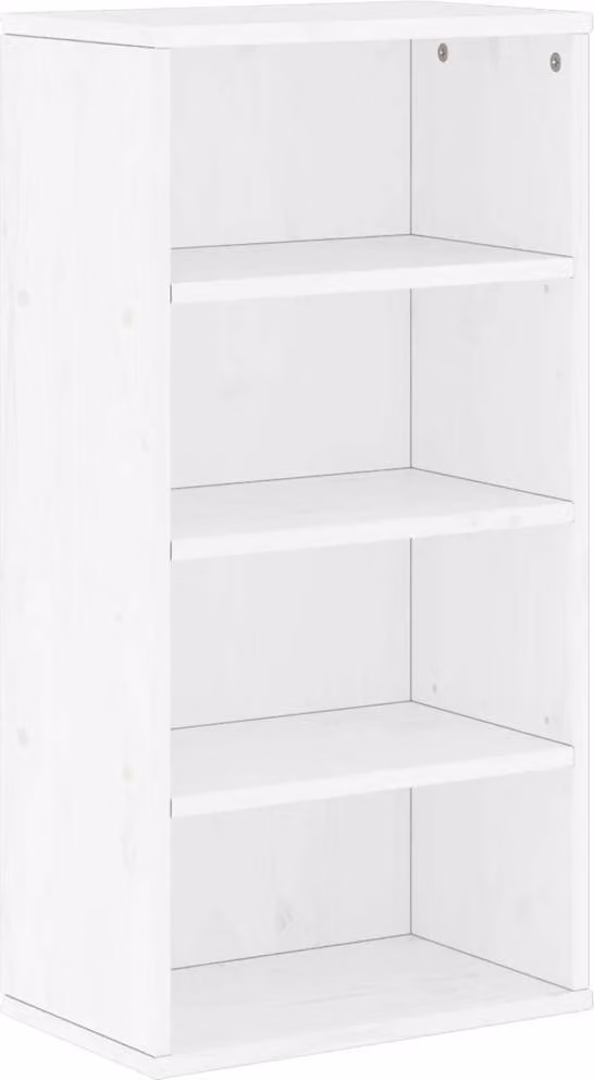 Armadietto Laterale ODDA Bianco 40x24x79 cm Legno Massello Pino