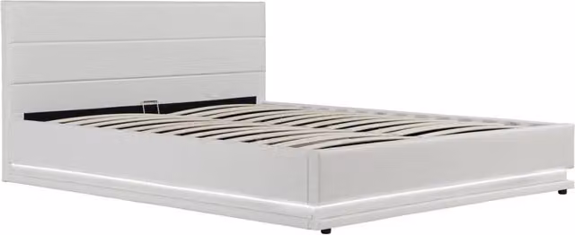 Letto LED con contenitore "Anastasia" - 160 x 200 cm - Bianco